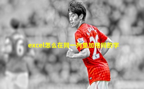 excel怎么在同一列里加相同的字
