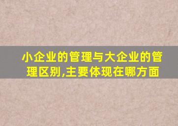 小企业的管理与大企业的管理区别,主要体现在哪方面