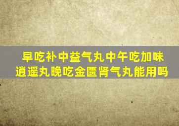 早吃补中益气丸中午吃加味逍遥丸晚吃金匮肾气丸能用吗
